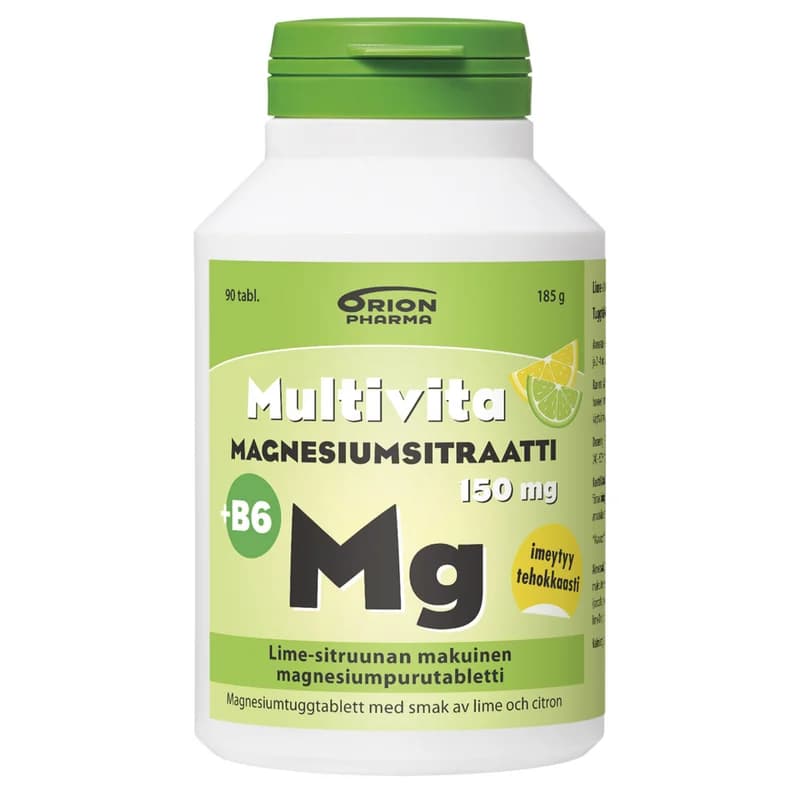 Multivita Magnesiumsitraatti+B6 Lime-sitruuna