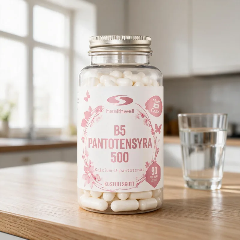 Healthwell B5 Pantoteenihappo 500 arkiympäristössä