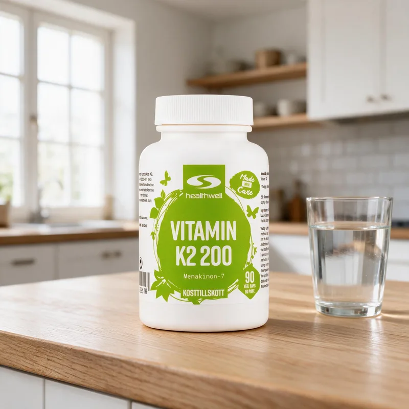 Healthwell K2-vitamiini 200 µg arkiympäristössä