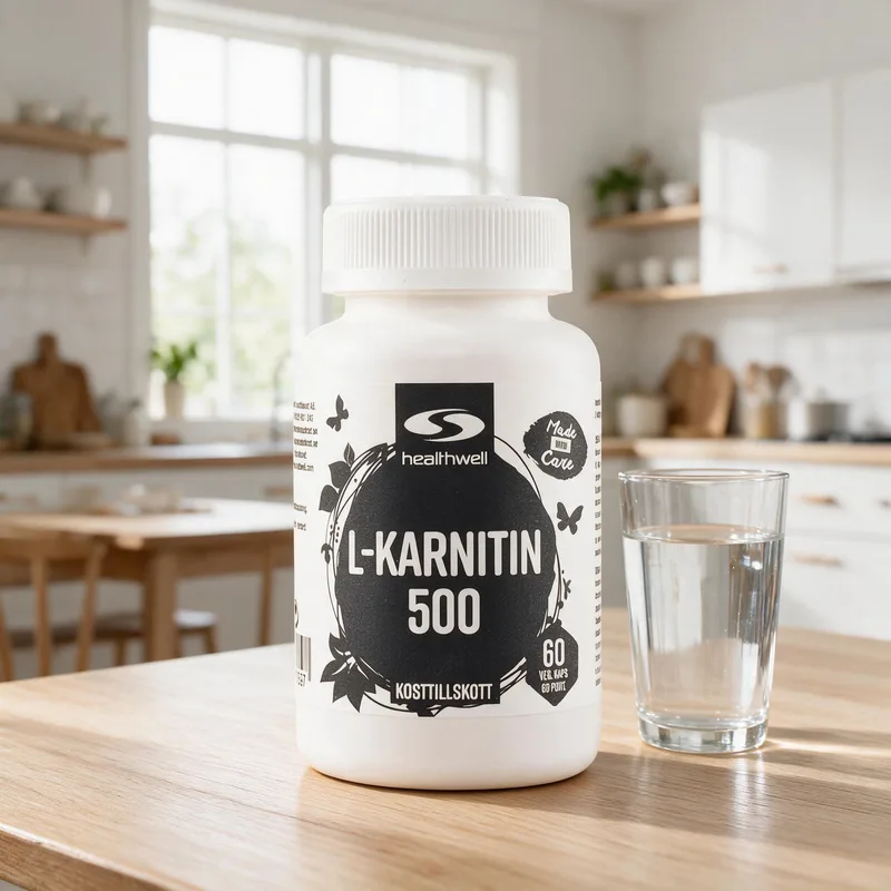 Healthwell L-karnitiini 500 arkiympäristössä