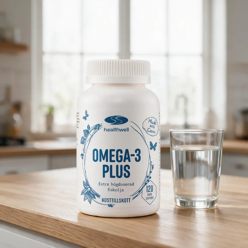 Healthwell Omega-3 Plus arkiympäristössä