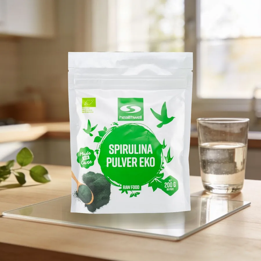 Healthwell Spirulina Jauhe Luomu arkiympäristössä