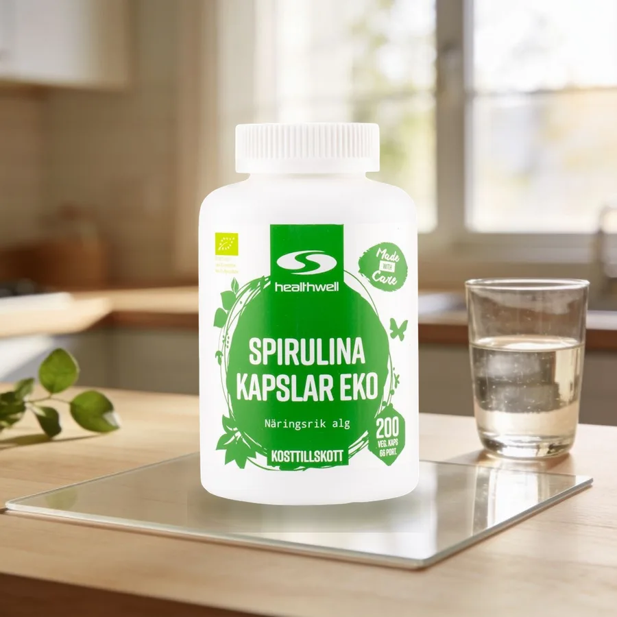 Healthwell Spirulina Kapselit Luomu arkiympäristössä