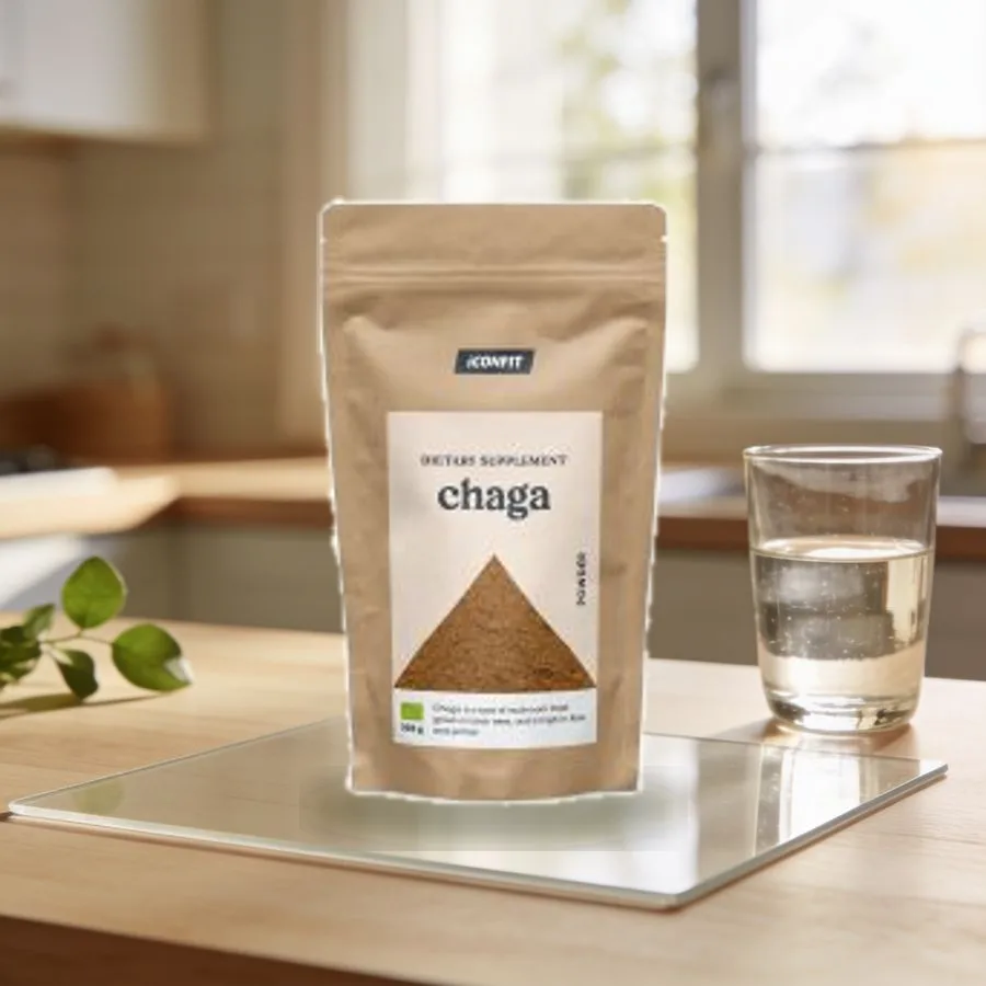 IconFit Organic Chaga Powder 100 g arkiympäristössä