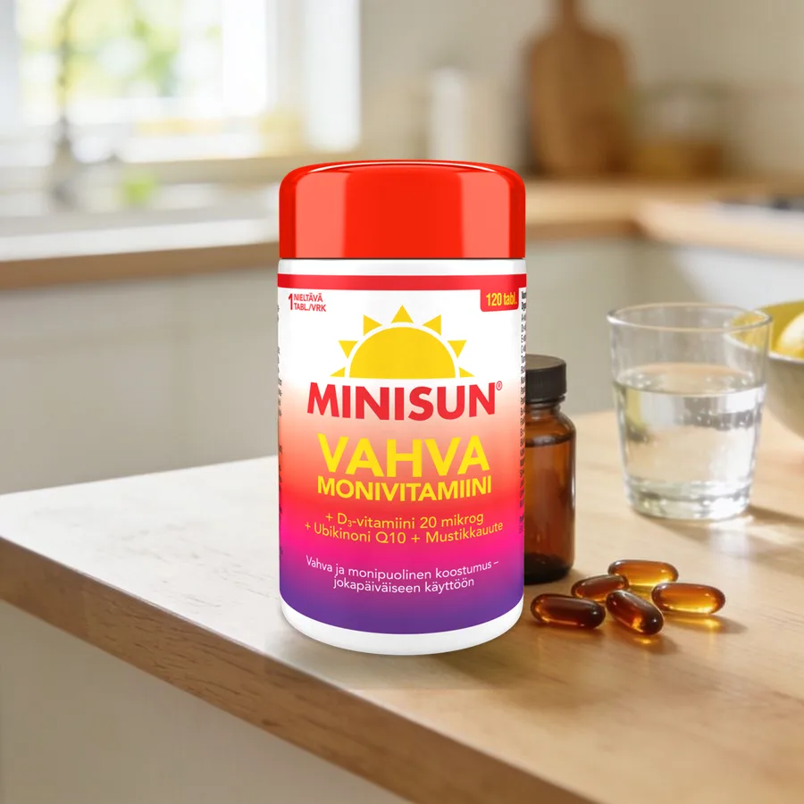 Minisun Monivitamiini Vahva arkiympäristössä