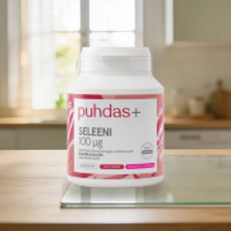 Puhdas+ Seleeni 100 mcg 60 vegekaps arkiympäristössä