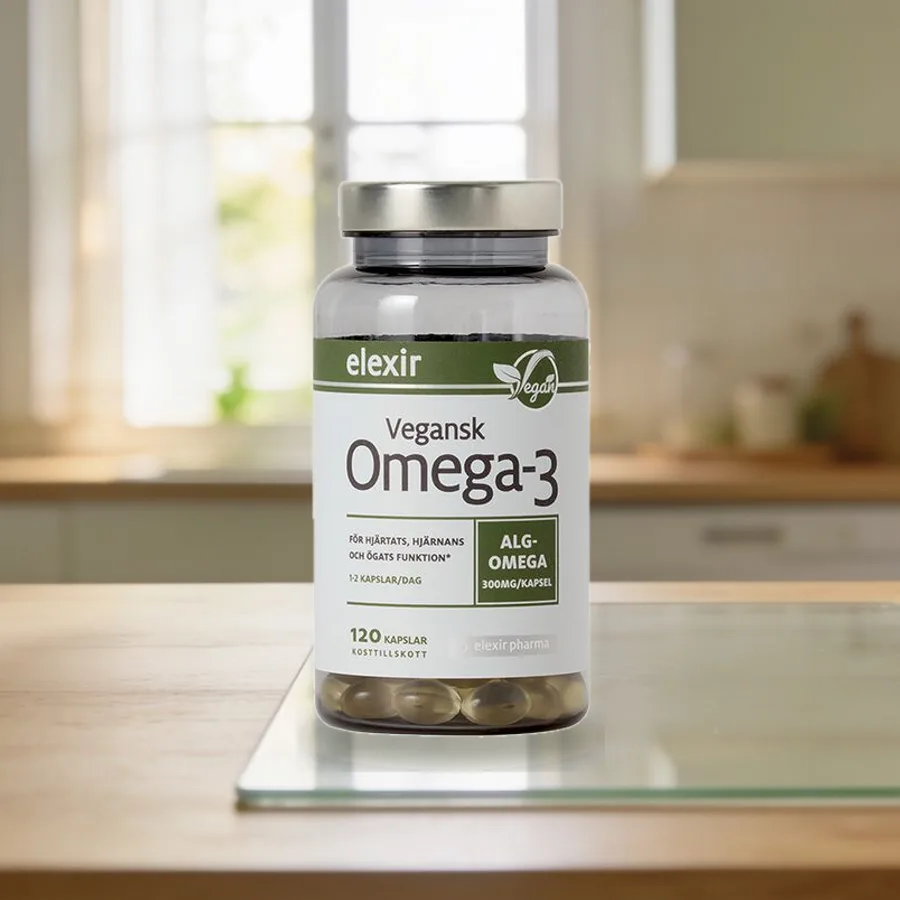 Elexir Pharma Vegaaninen Omega-3 arkiympäristössä